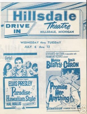 Hillsdale Drive-In Theatre - Ad (newer photo)